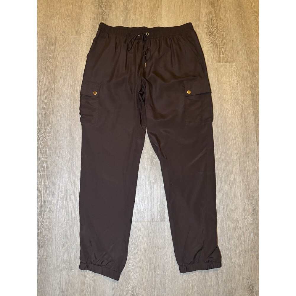 Michael Kors Women’s Drawstring Dressy/ Career Cargo Jogger Pants Size 10 Brown